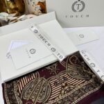 Touch İthal Etnik Desen Yün İpek Şal- 34880 - Bordo