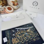 Touch İthal Etnik Desen Pamuk İpek Şal- 35440 - Lacivert Vizon