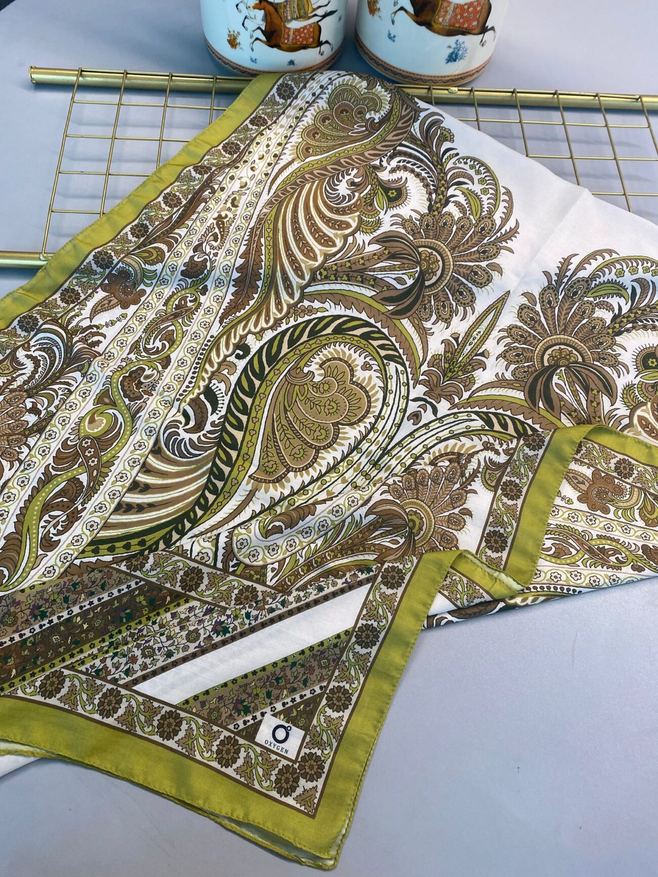 Etro Desen New Pamuk Soft Şal 23012 - Yağ Yeşili