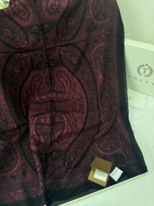 Touch İthal Etnik Desen Pamuk İpek Şal- 35440 - Bordo Siyah