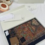 Touch İthal Etnik Desen Pamuk İpek Şal -35330 - Siyah Turuncu