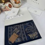 Touch İthal Etnik Desen Pamuk İpek Şal- 99770 -  Lacivert