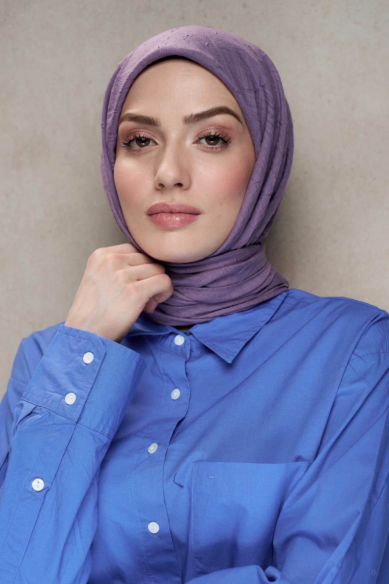 Organic Bambu Eşarp - Eflatun