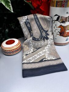 Yeni Etnik Pamuk Soft Şal 65301 - 65301  Siyah-Bej