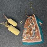 Lv Kemer Desen Pamuk Soft Şal 31230 - Çikolata-Zümrüt