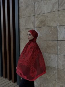 Touch İthal Pamuk İpek Şal  - 415420 Bordo