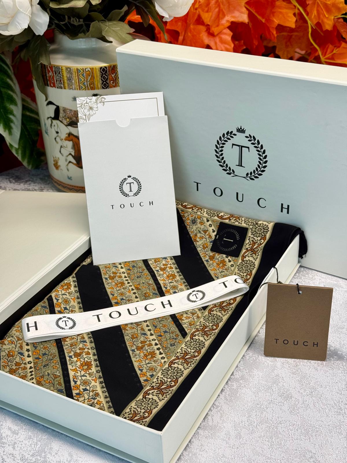 Touch New İthal Pamuk İpek Şal - 55780 - Siyah Oring