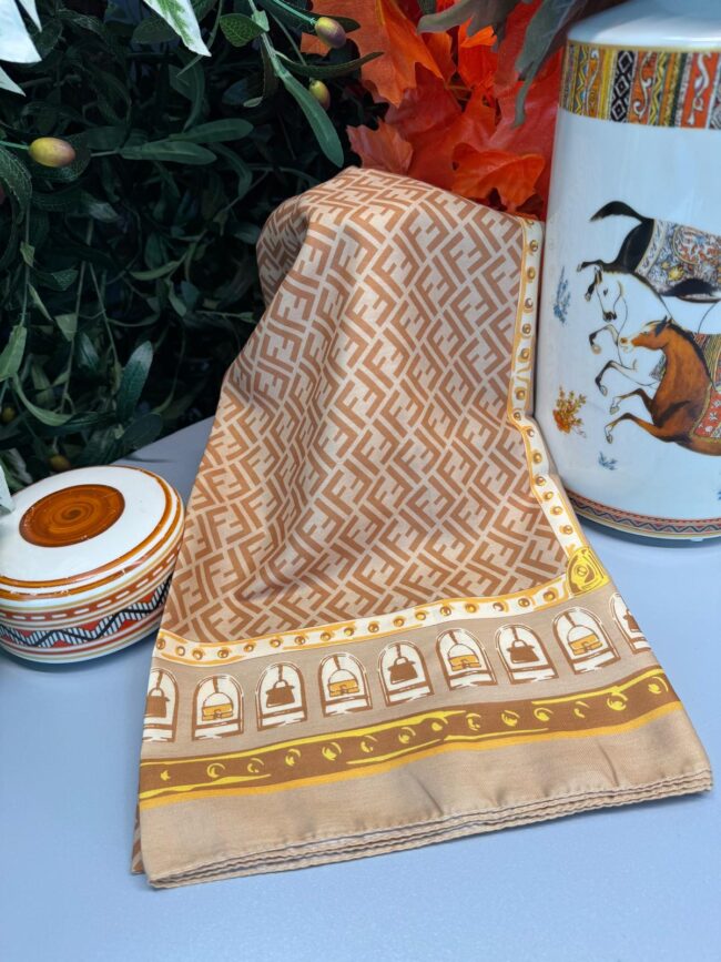 Fendi Monogram Pamuk Soft Şal 64302 - Bej