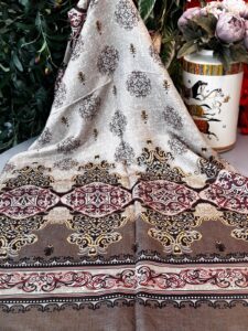 Hint Etro Desenli Pamuk Soft Şal - 658960 - Kızıl Camel