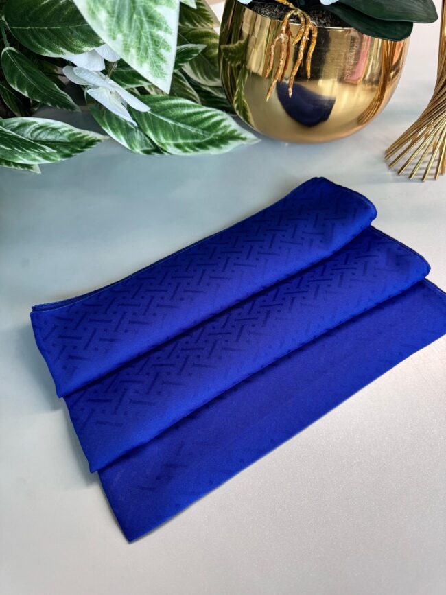 New Desen Pamuk Jakar İpek Şal - 19450 - Gece mavisi