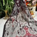 Etnik Etro Desen Pamuk Soft Şal 61534 - Bordo Siyah