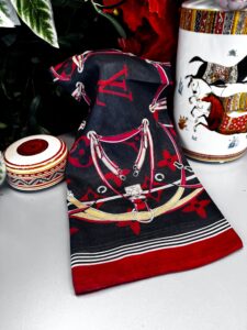 Lv Kemer Desen Pamuk Soft Şal 31230 - Siyah-Bordo - Görsel 6