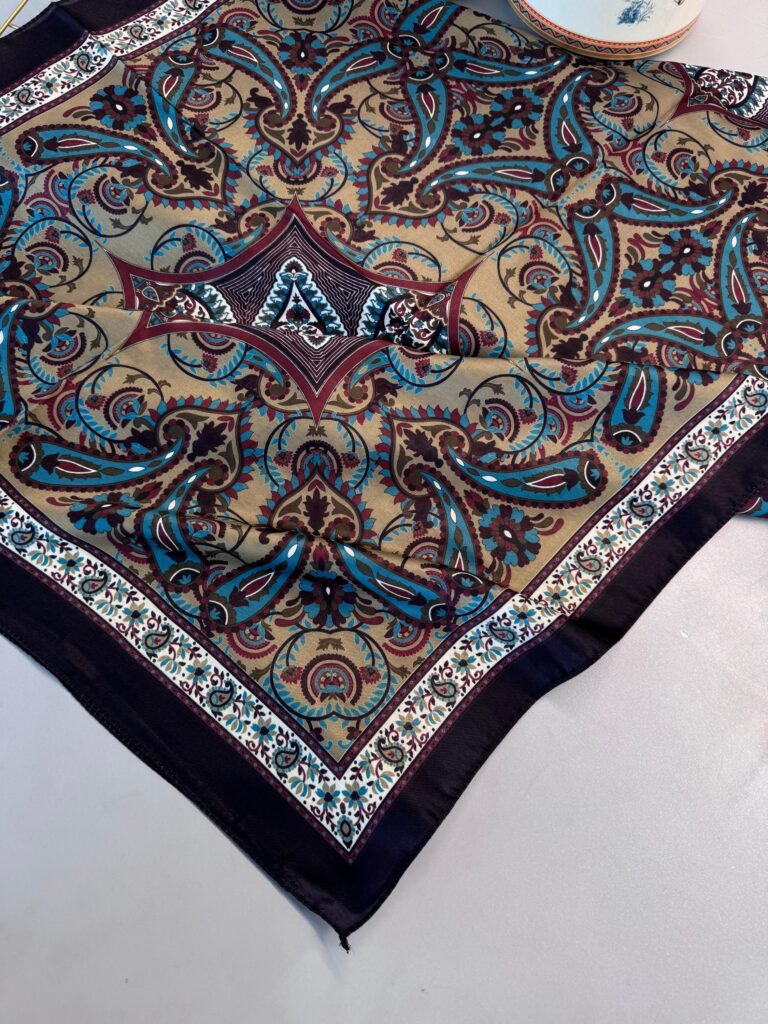 Etro Buta Desenli Pamuk Soft Şal - 377350 - Vizon Lacivert