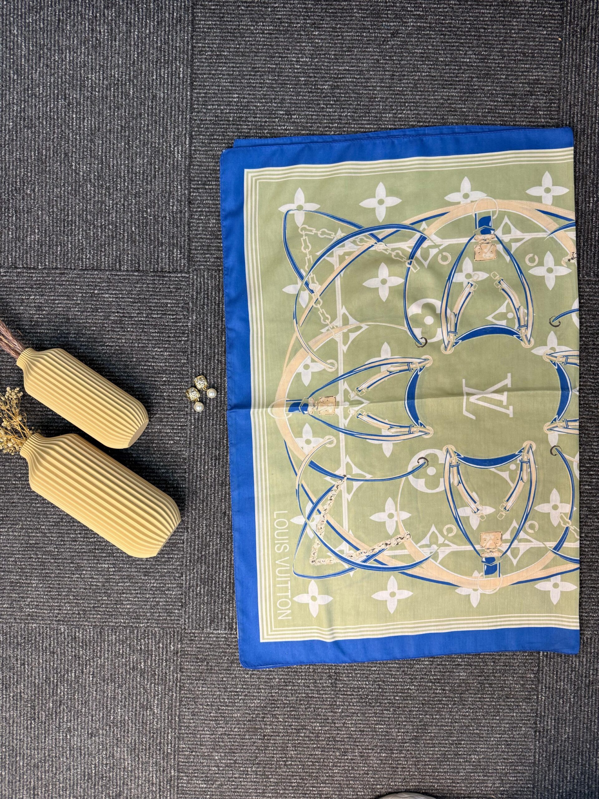 Lv Kemer Desen Pamuk Soft Şal 31230 - Nil-Yeşili - Görsel 3