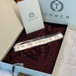 Touch İthal Etnik Desen Yün İpek Şal-  34550 - Bordo