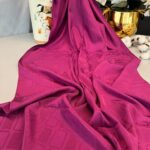 Kare Desen İpeksi Jakar Şal - 14870 - Fuşya