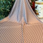 Qoza Desen İpeksi Jakar Şal -  Latte