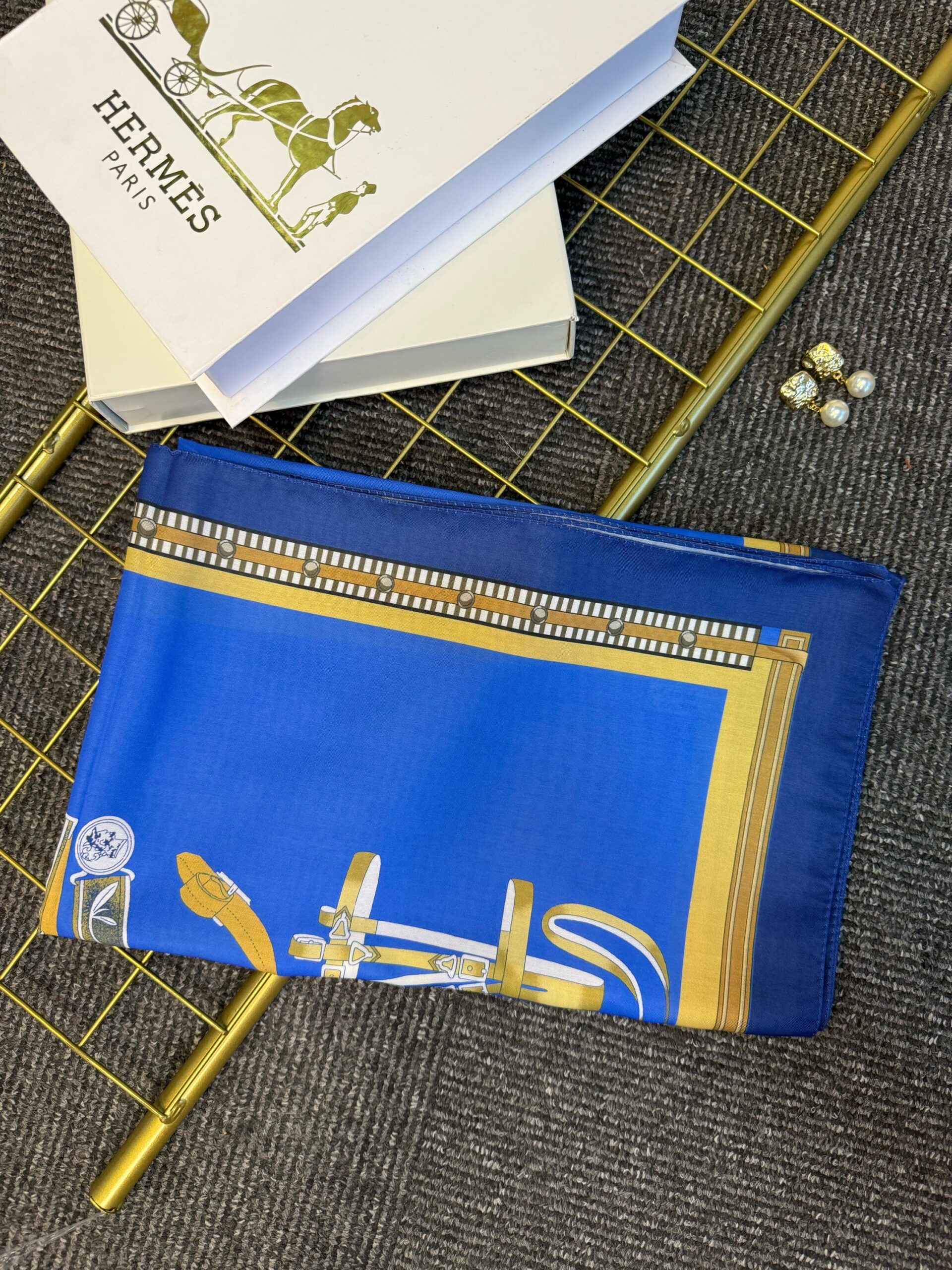 hermes pamuk soft şal - 32014 İndigo - Görsel 6