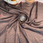 Fendi Kırmızı Biyeli Twil Eşarp