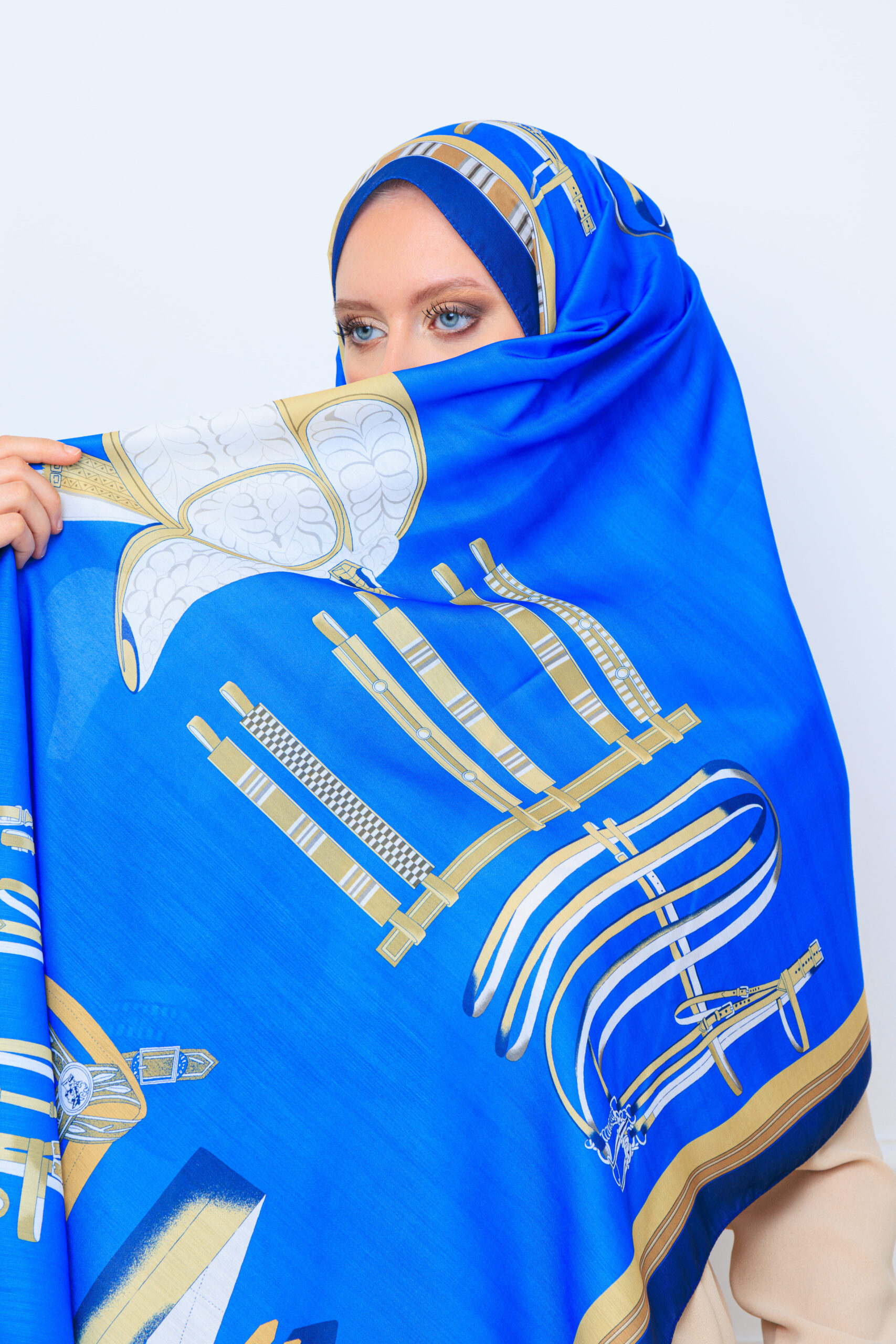 hermes pamuk soft şal - 32014 İndigo - Görsel 4