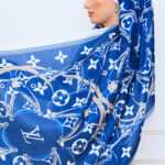 Lv Kemer Desen Pamuk Soft Şal 31230 - Lacivert