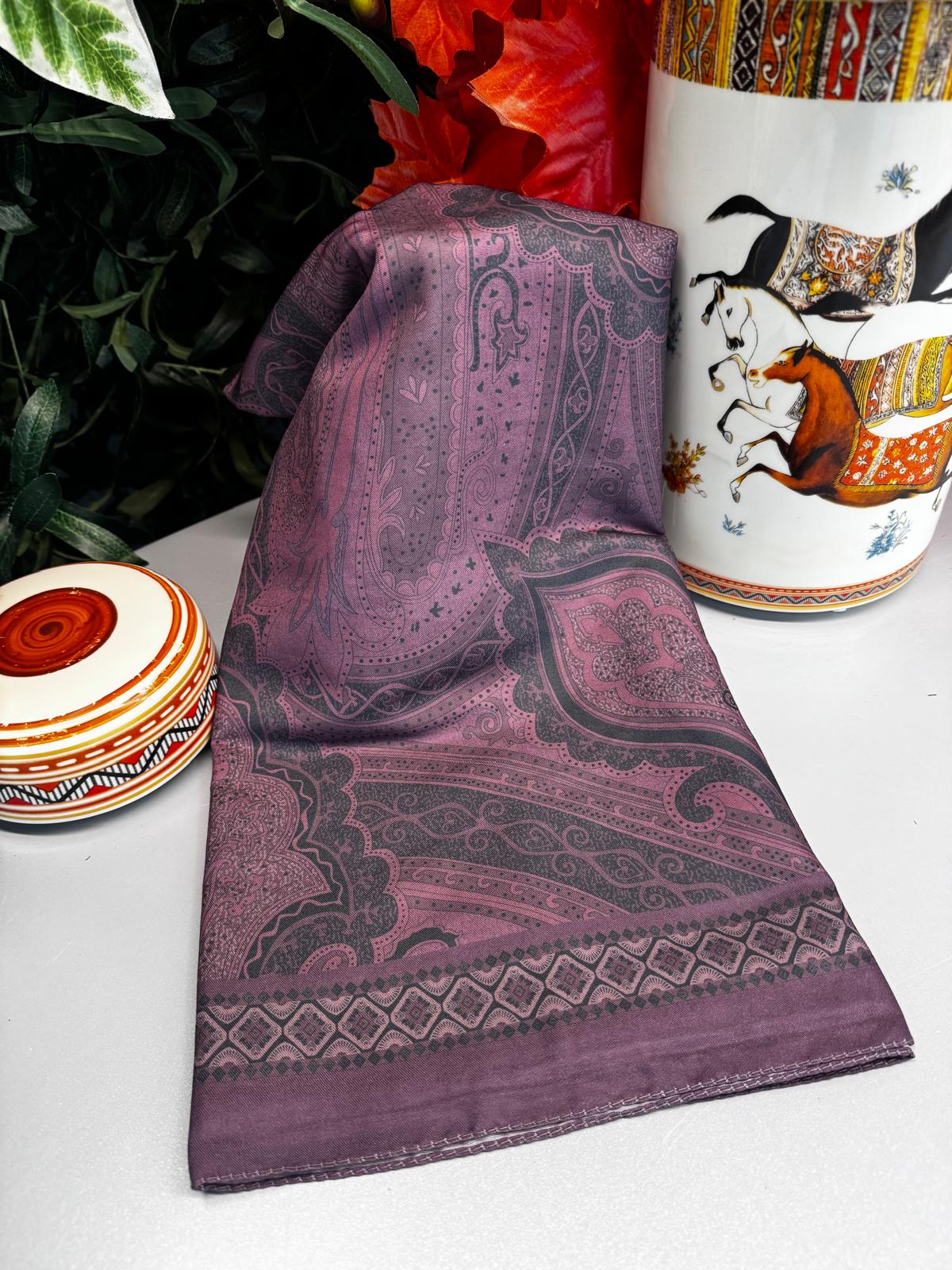 Yeni Etnik Pamuk Soft Şal 65301 - 65301  Bordo