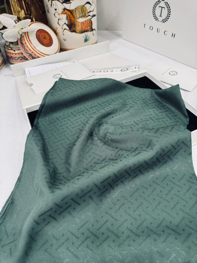 New Desen Pamuk Jakar İpek Şal - 19450 - Nim Yeşili