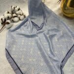 Gucci Desen Marka Eşarp - 62268 - Bebe Mavisi