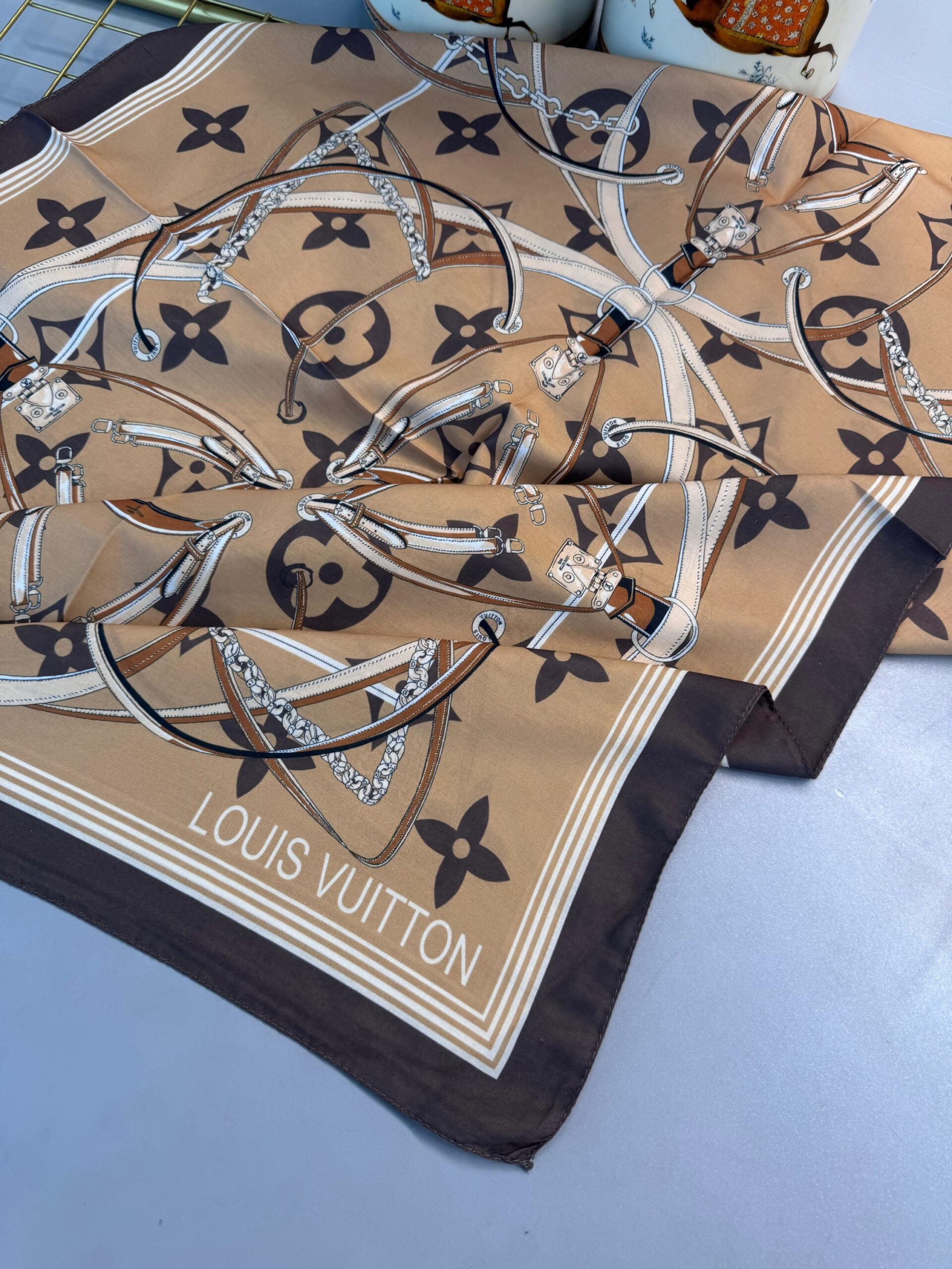 Lv Kemer Desen Pamuk Soft Şal 31230 - Soft Turuncu