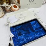 Touch İthal Etnik Desen Yün İpek Şal-  34550 - Lacivert