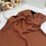 New Desen Pamuk Jakar İpek Şal - 19450 - Kızıl kahve