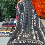 Chanel Çizgili Pamuk Soft Şal 51201 - Kırmızı