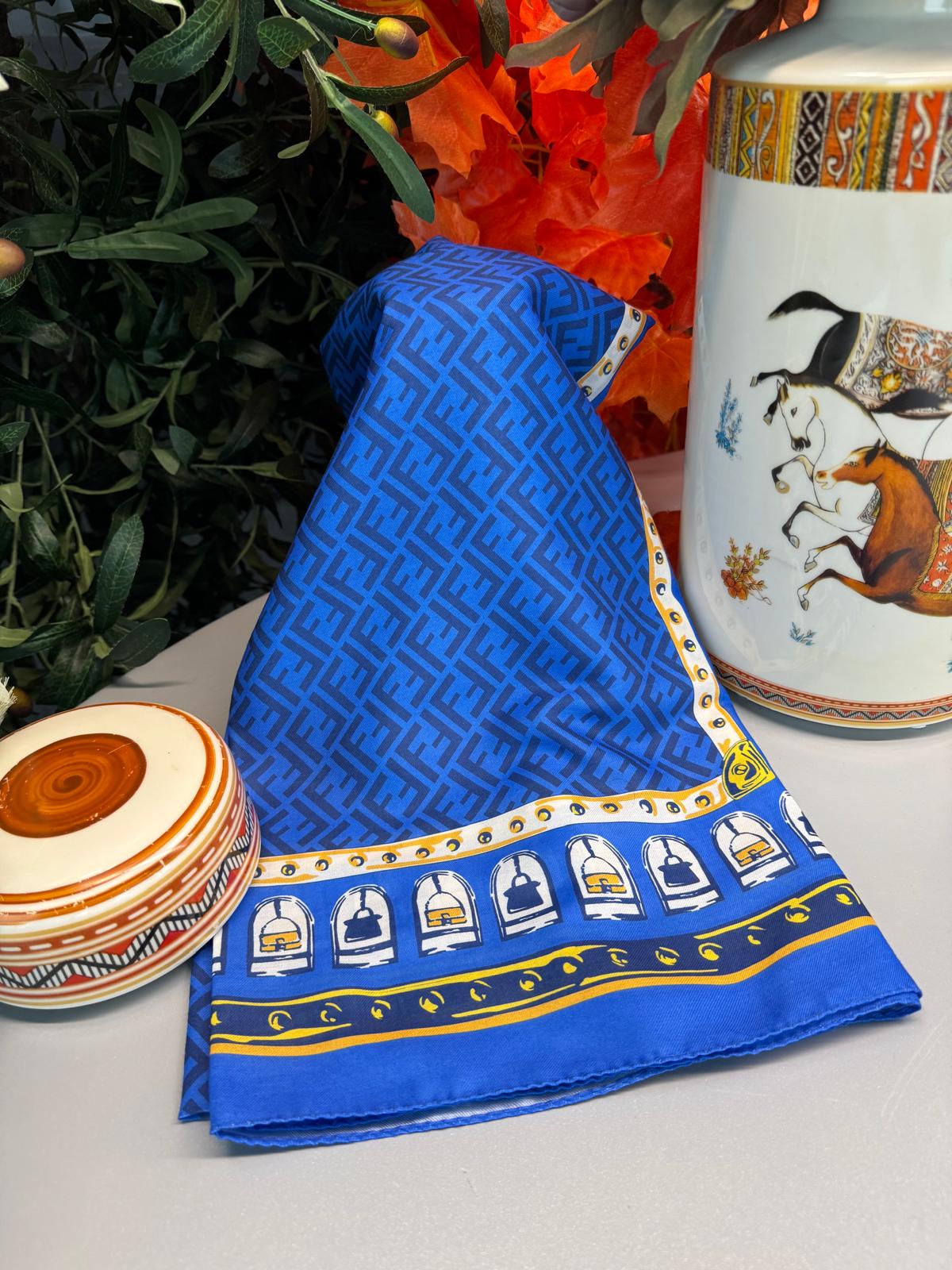 Fendi Monogram Pamuk Soft Şal 64302 - Saks