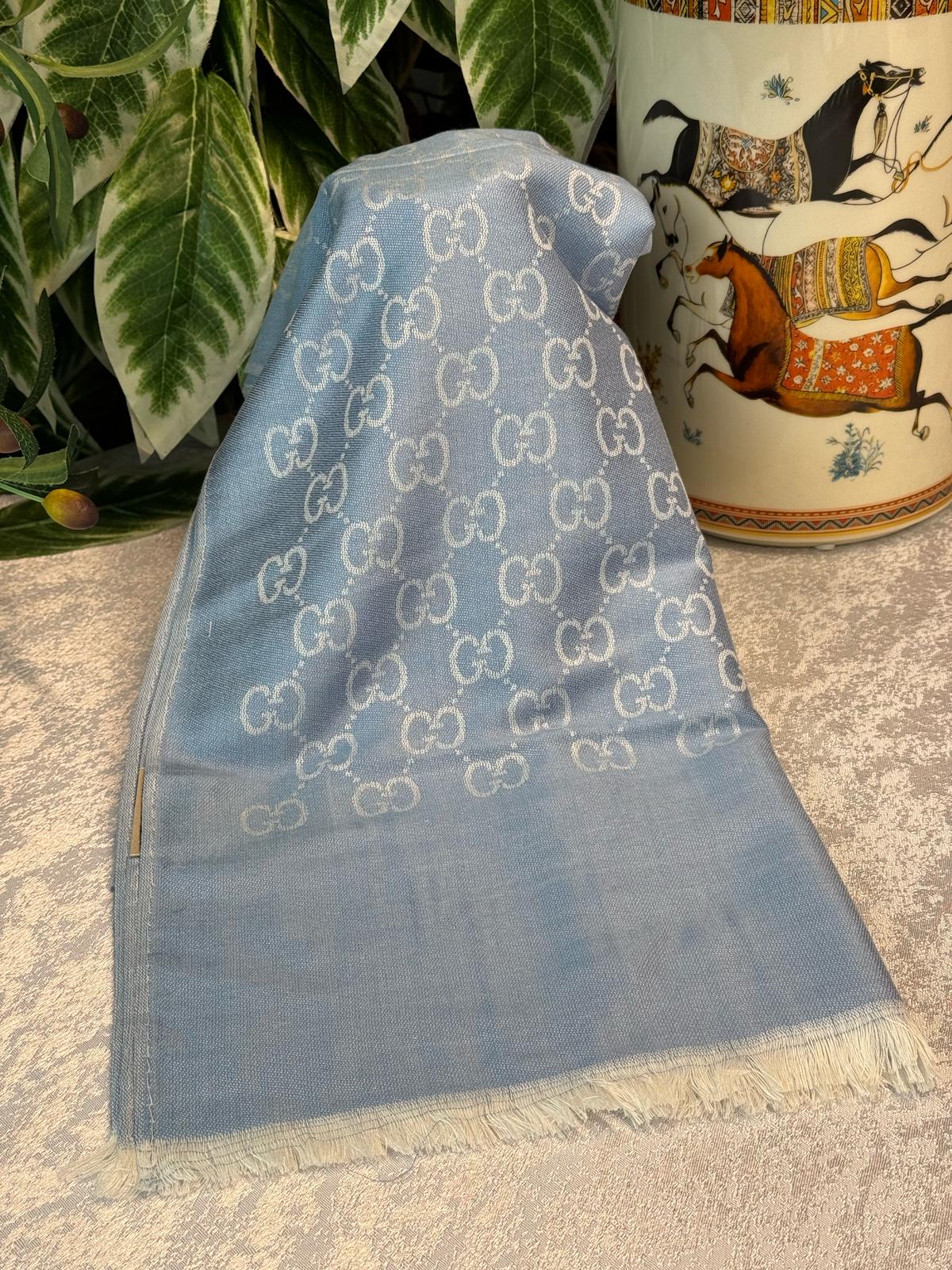 İthal G Pamuk Yün İpek Şal 49102 - Bebe Mavi