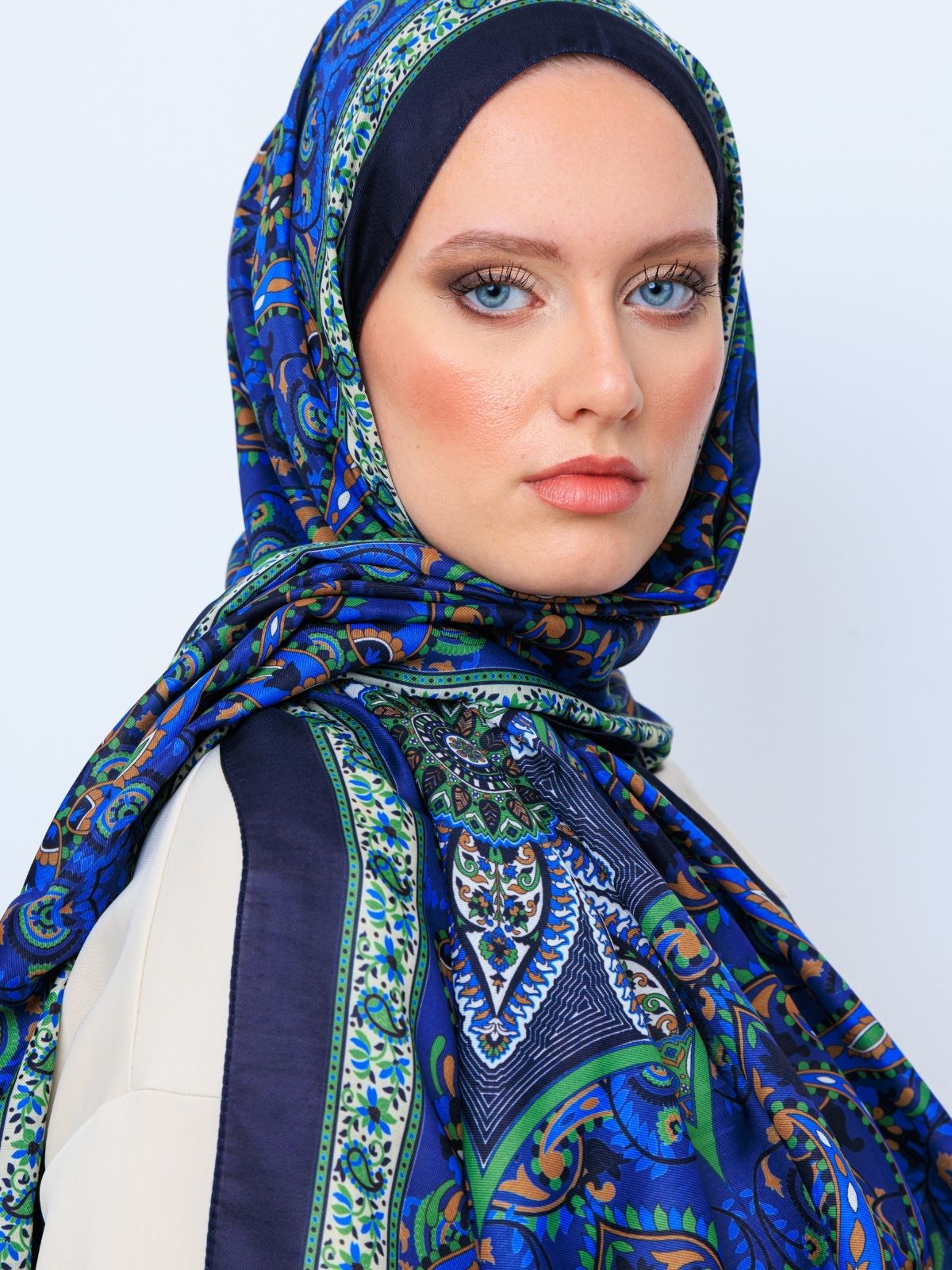 Etro Buta Desenli Pamuk Soft Şal - 377350 - Saks - Görsel 2