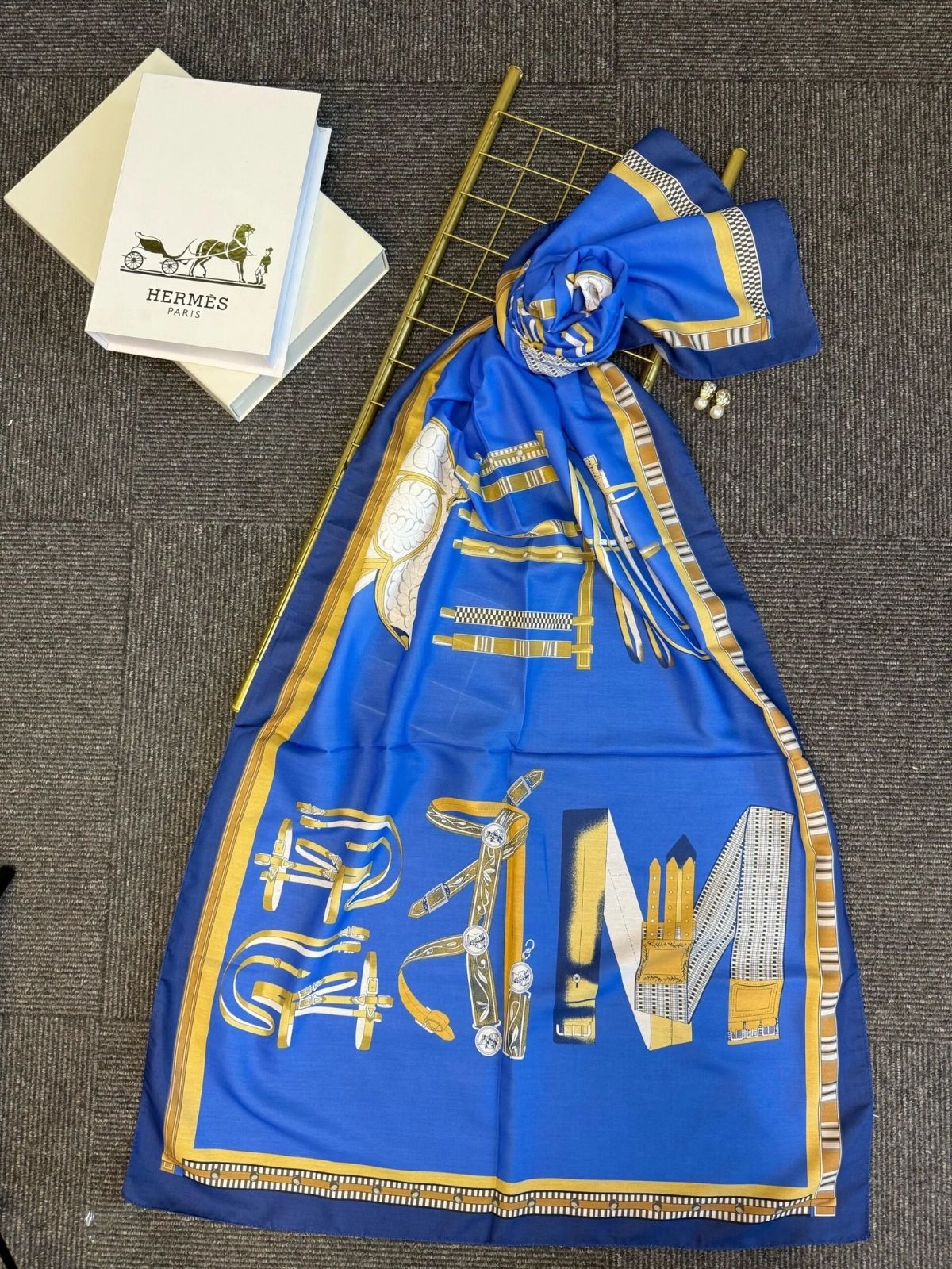 hermes pamuk soft şal - 32014 İndigo - Görsel 8