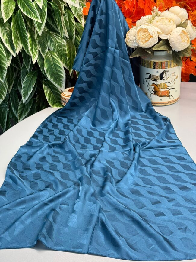 Su Yolu Pamuk Jakar Şal - Petrol