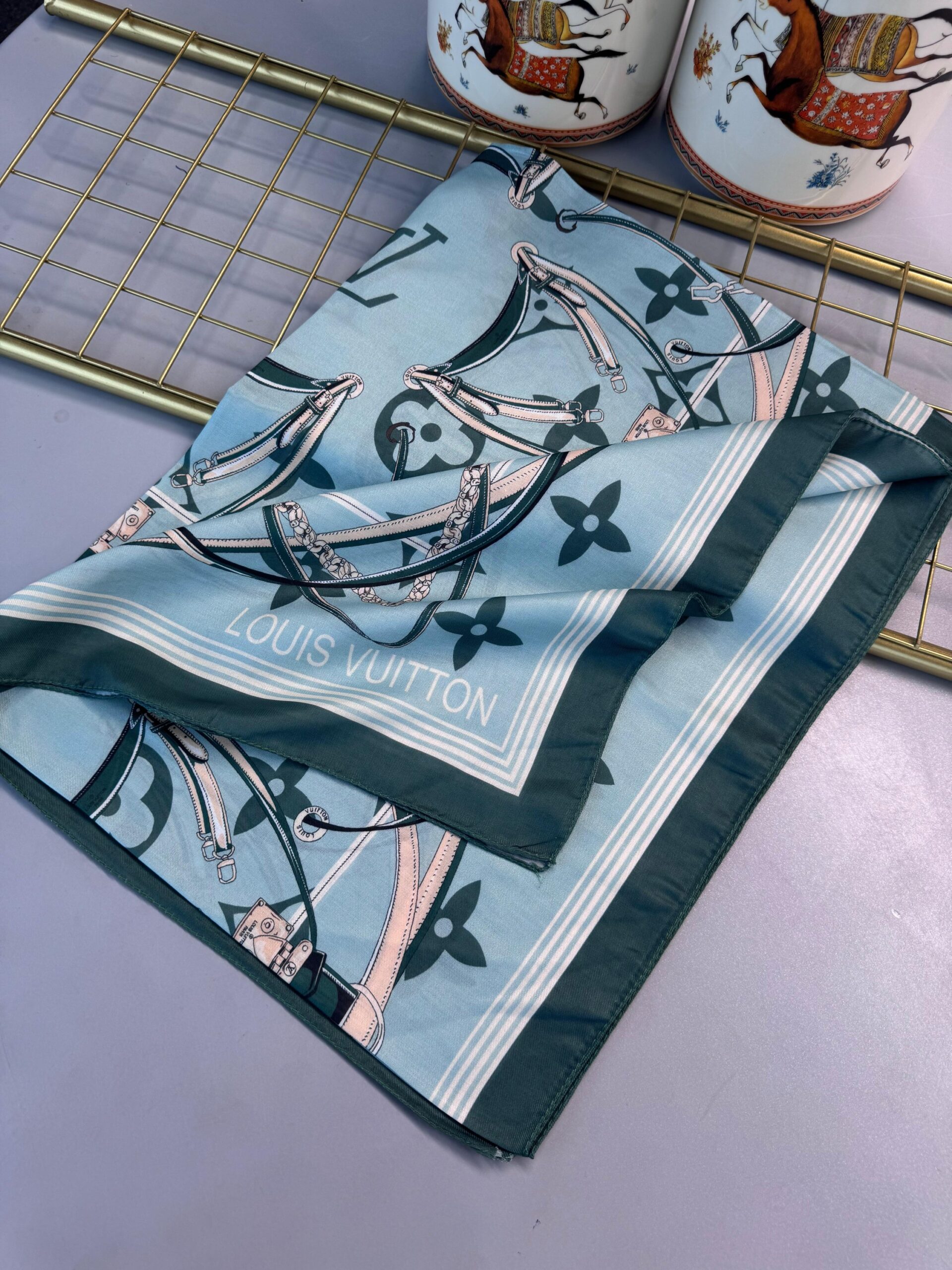 Lv Kemer Desen Pamuk Soft Şal 31230 - Turkuaz - Görsel 2