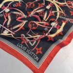 Lv Kemer Desen Pamuk Soft Şal 31230 - Siyah-Bordo