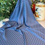 Qoza Desen İpeksi Jakar Şal -  Mavi