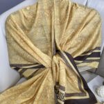 Dior Monogram Pamuk Soft Şal 86021 - Altın