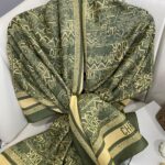 Dior Monogram Pamuk Soft Şal 86021 - Asker Yeşili