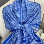 Dior Monogram Pamuk Soft Şal 86021 - Bebe Mavi