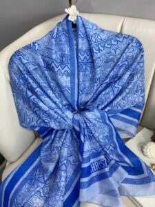 Dior Monogram Pamuk Soft Şal 86021 - Bebe Mavi