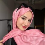 Dama Desen Jakar Şal - Koyu Pembe