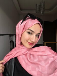 Dama Desen Jakar Şal - Koyu Pembe