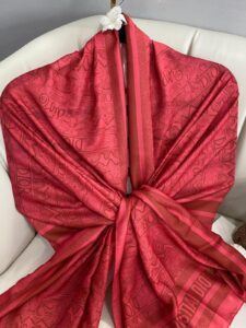 Dior Monogram Pamuk Soft Şal 86021 - Bordo