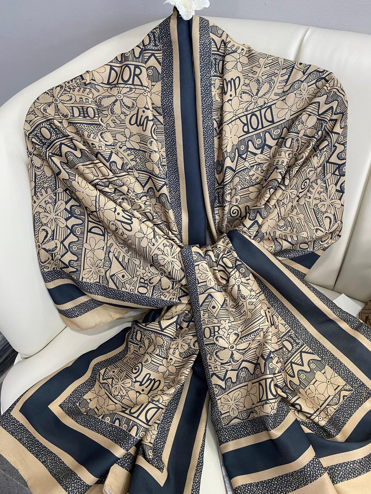 Dior Monogram Pamuk Soft Şal 86021 camel