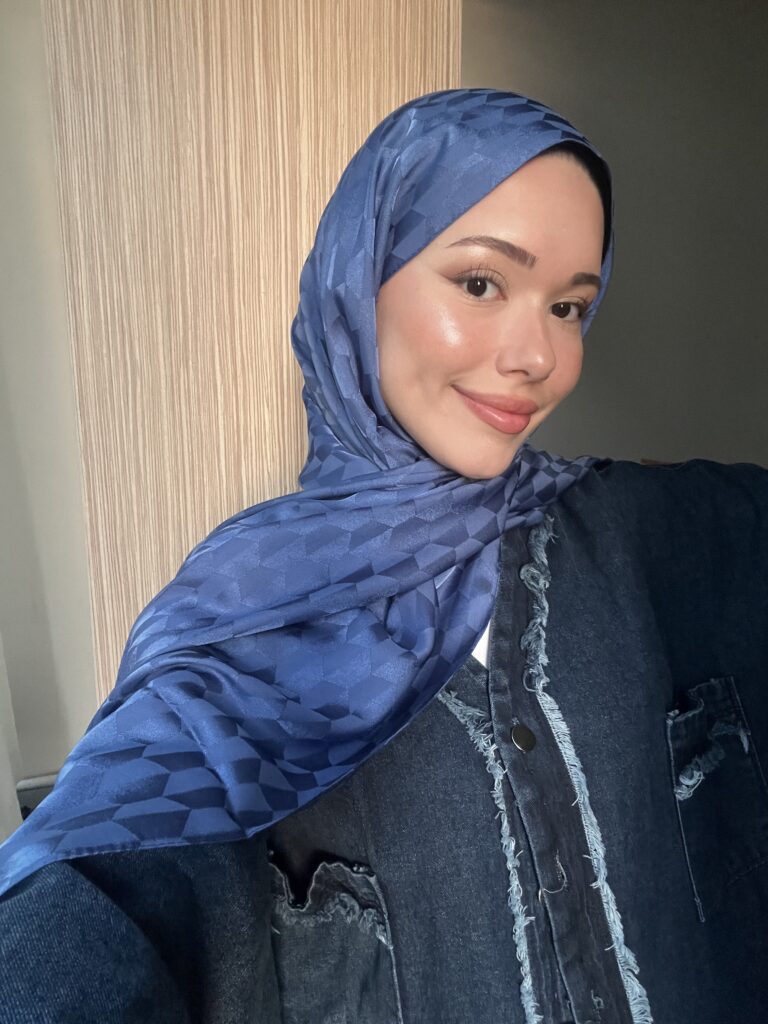 Qoza Desen İpeksi Jakar Şal -  Gece Mavisi