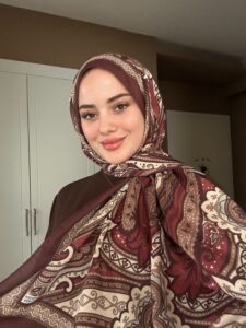 Yeni Etnik Pamuk Soft Şal 65301 - 65301  Vişne-Altın